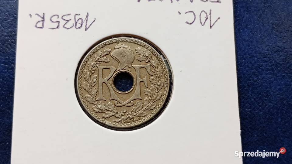 Stare monety 10 centym 1935 Francja podkarpackie Lesko