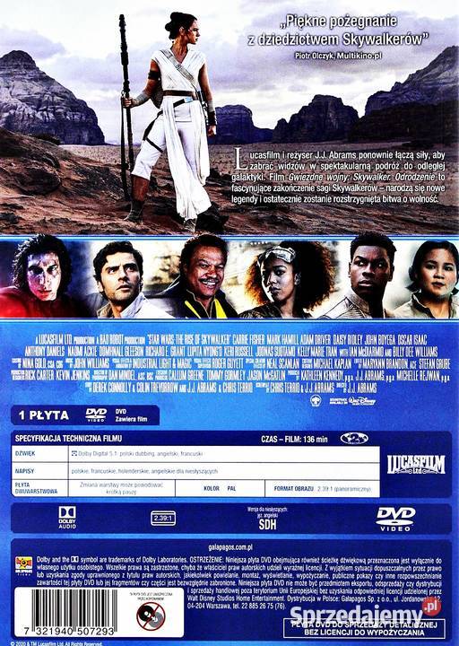 GWIEZDNE WOJNY SKYWALKER ODRODZENIE Filmy sprzedam