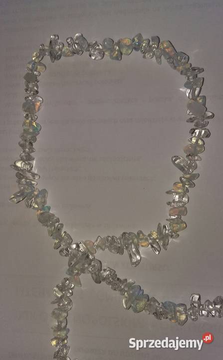 naszyjnik 45 opal mleczny naturalny 615 mm srebrne Bydgoszcz