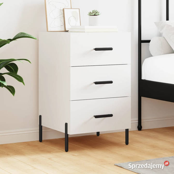 Szafka nocna biała 40x40x66 materiał Nocne Warszawa