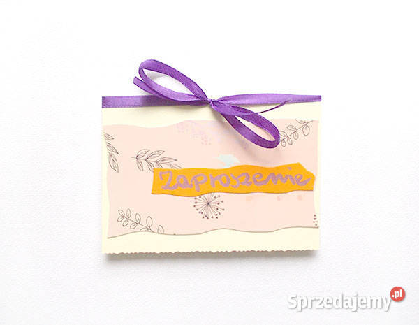 pastelowe zaproszenie pudrowe zaproszenie na Pozostałe Rzeszów sprzedam