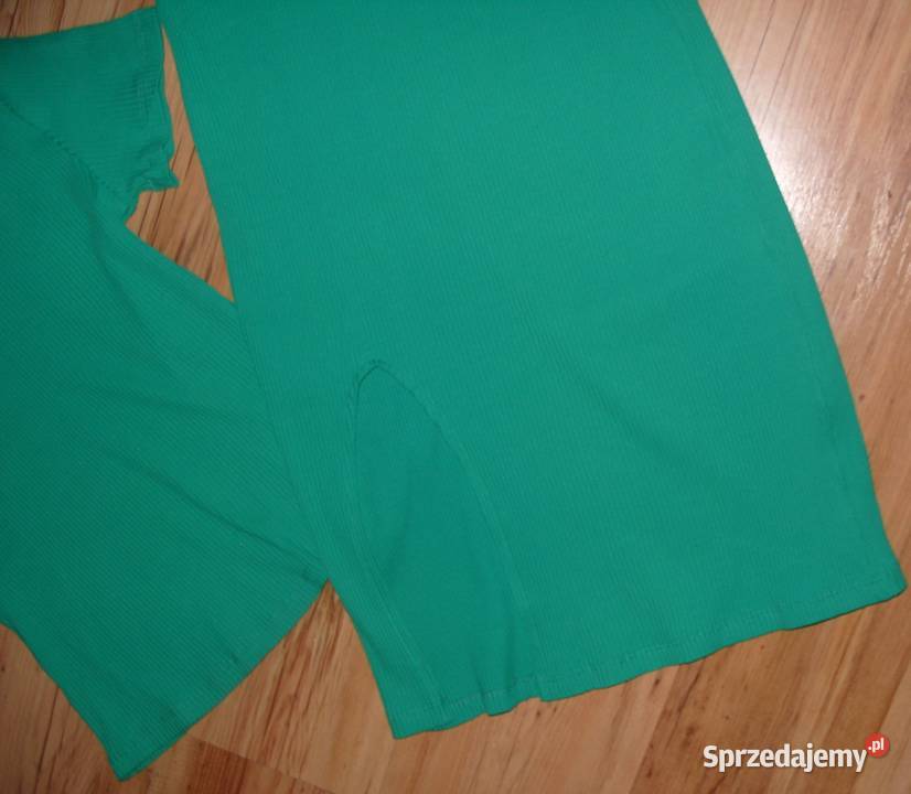 Zielony Komplet prążek spódniczka bluzka r LXL Rawicz sprzedam