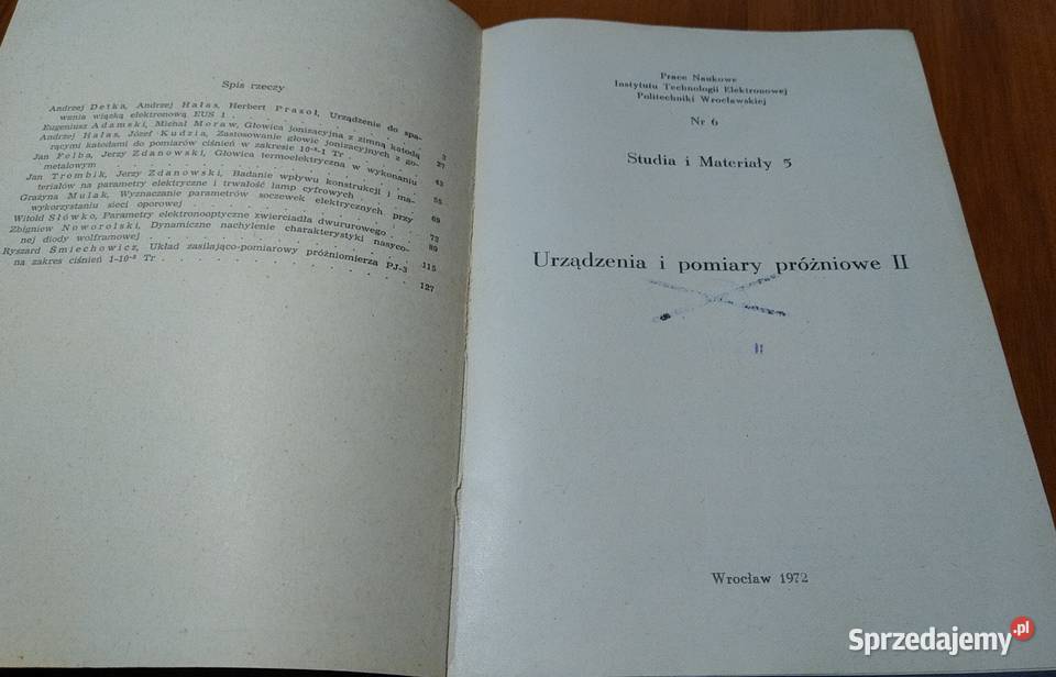Urządzenia i pomiary próżniowe 2 Mulak Hałas Gdańsk sprzedam