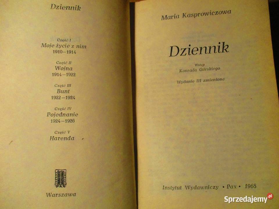 Dziennik Maria Kasprowiczowa 1968 Kasprowicz Łódź