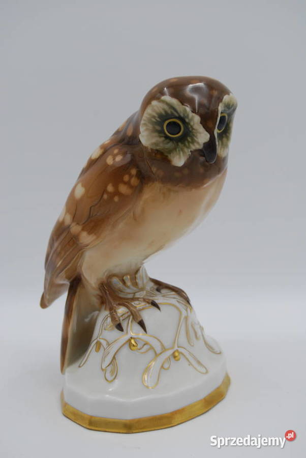 Porcelana Hutschenreuther figura sowy proj Fritz wielkopolskie Poznań