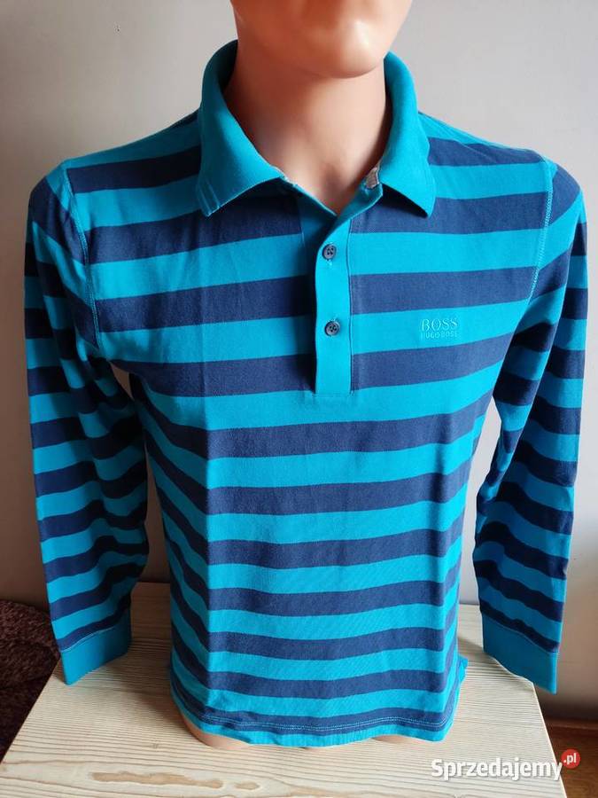 Koszulka polo z długim rękawem Hugo Boss w paski Głuchołazy sprzedam