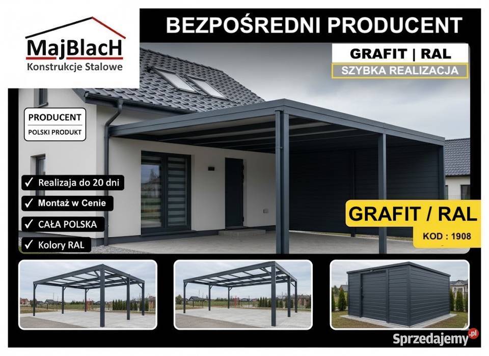 Ładne ZADASZENIE do Ogrodu Zadaszenie na pojazdy sprzedam