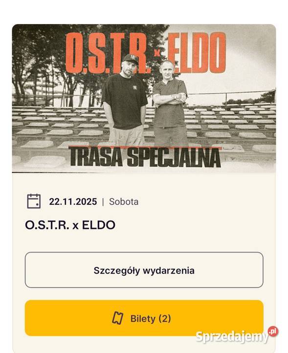Bilety OSTR x ELDO Trasa specjalna Wrocław A2 dolnośląskie Oleśnica sprzedam