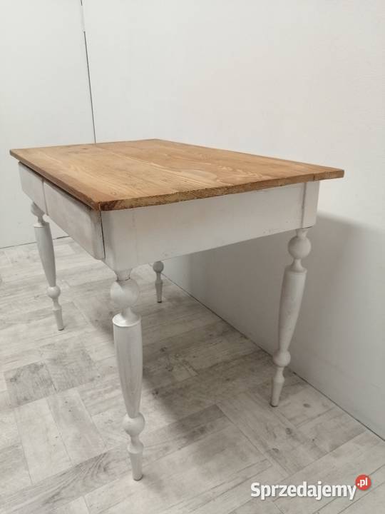 stół wiejski drewniany wintage sosnowy blat łódzkie Radomsko