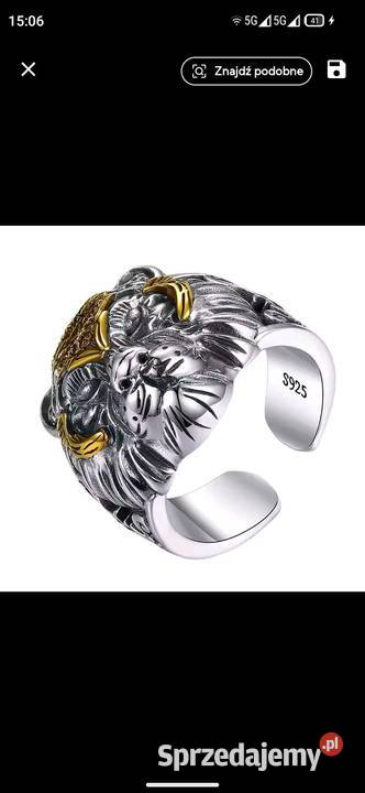 Sygnet lew srebro 925 srebro Pruba luksusowy srebro Sygnety mazowieckie
