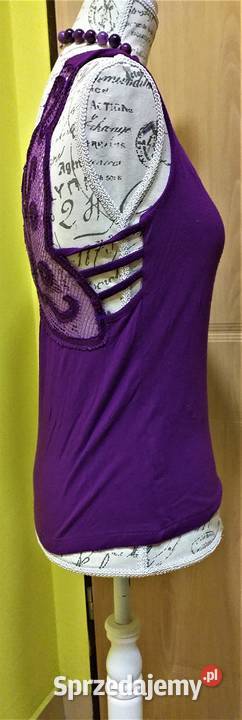 Fioletowa bluzka na ramiaczkach PION r L XL Katowice