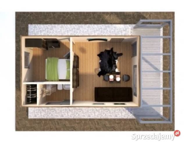 Domek drewniany całoroczny letniskowy 5m x 5m