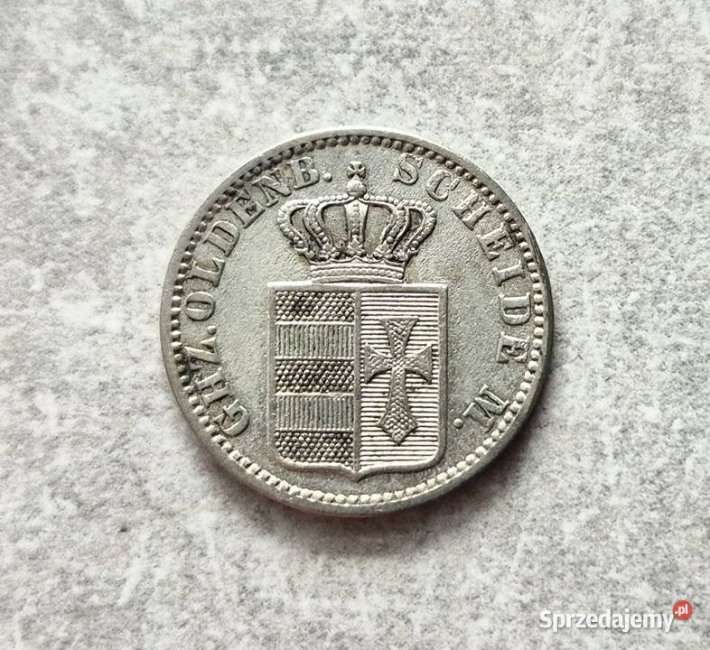 116 NIEMCY srebro 1 Groschen 1858 r B Numizmatyka Wola Kruszyńska
