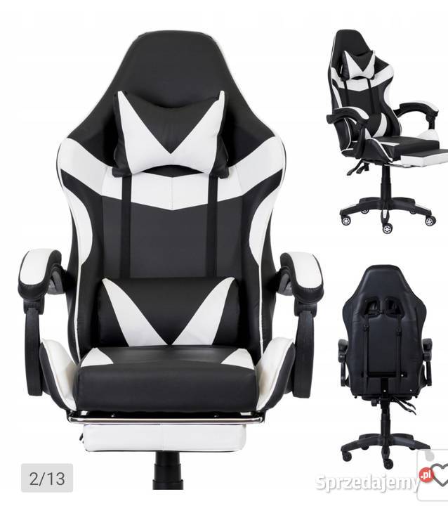 Nowy fotel gemingowy z wyciąganym podnóżkiem Koszalin