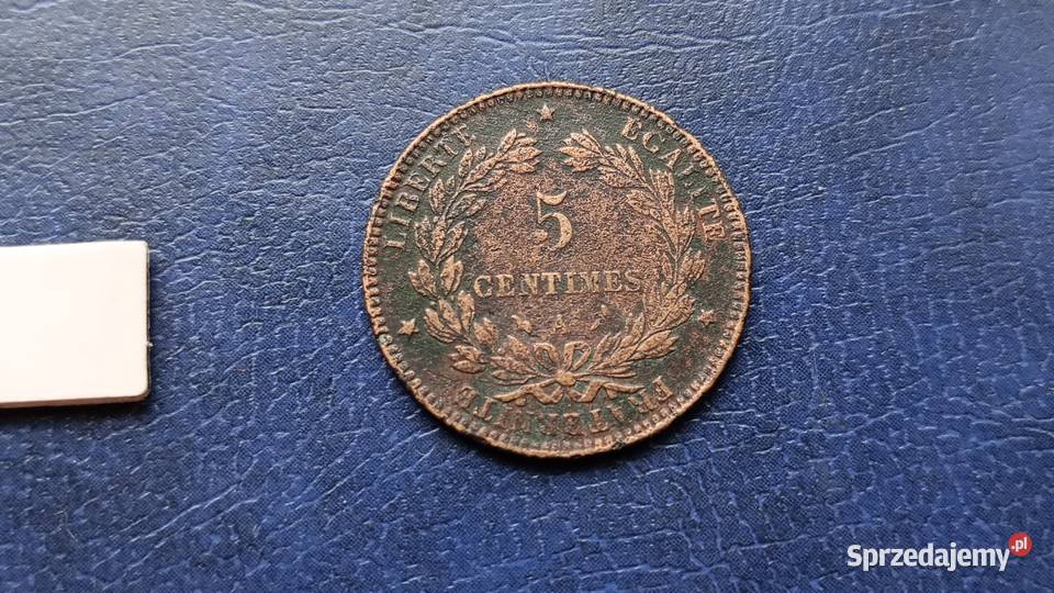 Stare monety 5 centymów 1897 Francja Lesko