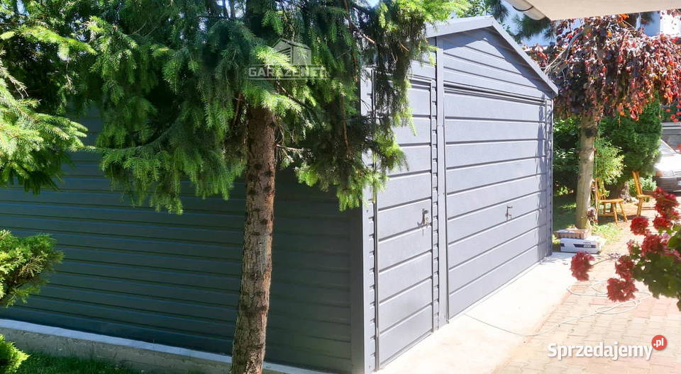 GARAŻ BLASZANY 4m x 5m BRAMA UCHYLNA DRZWI RYNNY Łapanów