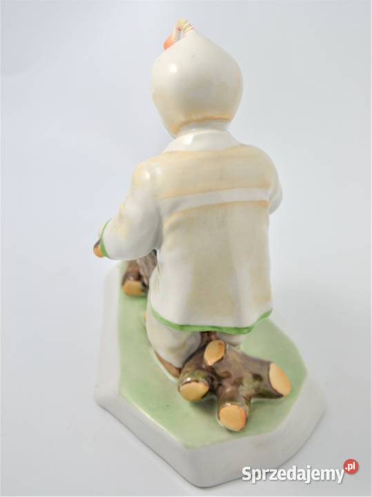 Dziecko z koszem drewna art deco Sinkó Zsolnay mazowieckie Warszawa