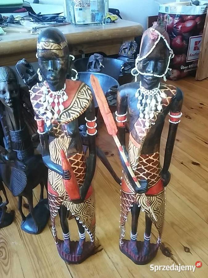 Rzeźba figurka wojownicy Afryka Kenia Rękodzieło Kołobrzeg sprzedam