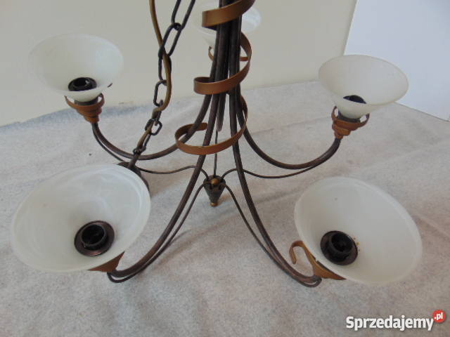 Żyrandol 5 ramienny metaloplastyka Oleśnica
