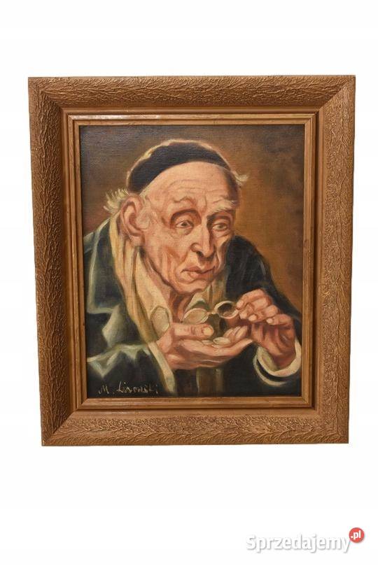 M Lisowski Żyd Liczący Pieniądze Obraz Kraków