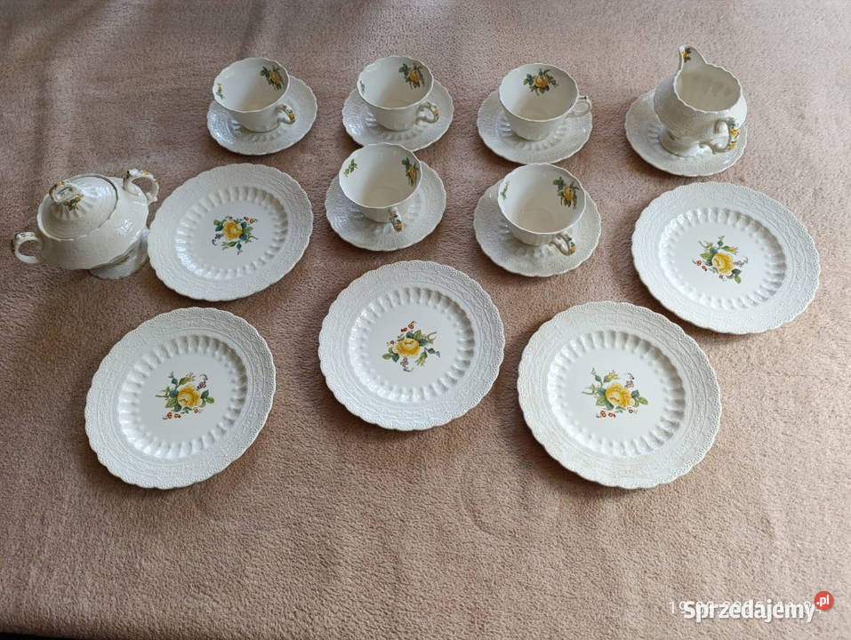 Spode Billingsley Rose komplet do herbaty Antyki, Sztuka, Kolekcje Białystok