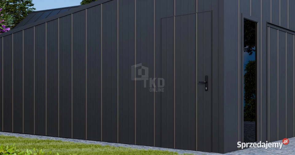 Garaż blaszany 6x6 brama uchylna okno drzwi 36m2