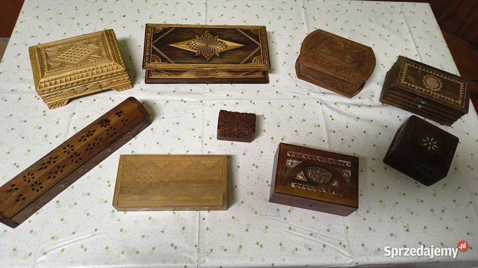 Stare drewniane pudełka łódzkie Chorzew