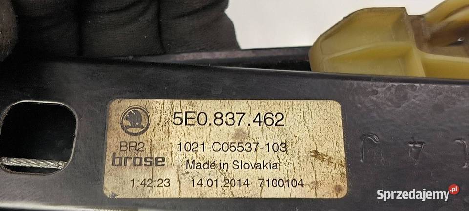 PODNOŚNIK SZYBY PP SKODA OCTAVIA III 5E0837462 Lipno