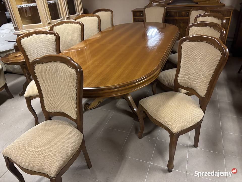 Włoski Stylowy Zestaw Stół 10 Krzeseł Meble Gorzów Wielkopolski