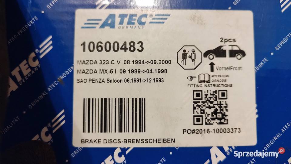 Tarcze hamulcowe ATEC 10600483 Olsztyn