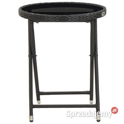 vidaXL Stolik herbaciany czarny 60 rattan PE i sprzedam