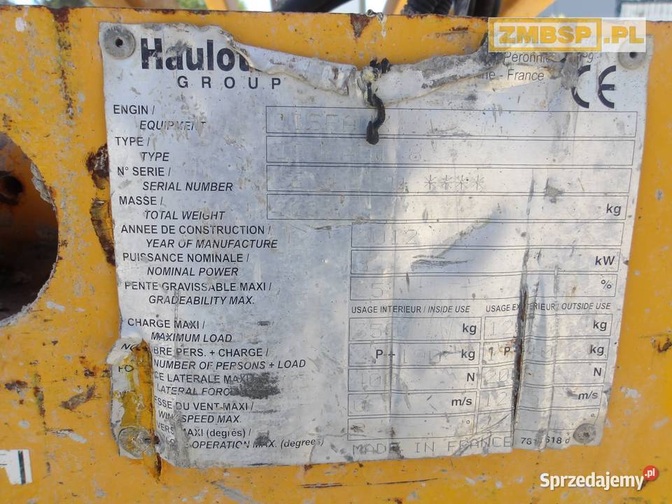 Podnośnik nożycowy zwyżka Haulotte Compact 8 Pleszew sprzedam