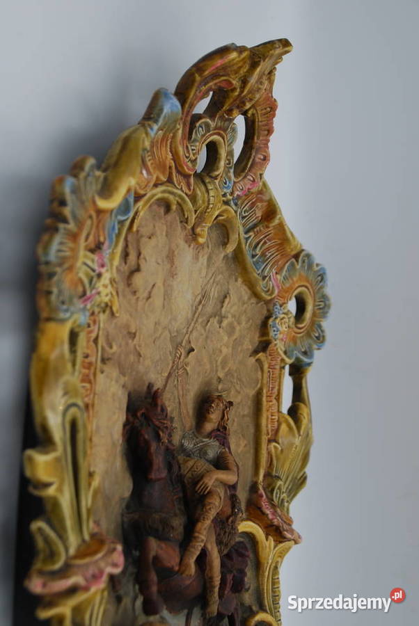 Relief majolika RM Krause Świdnica Śląsk 1910 Poznań