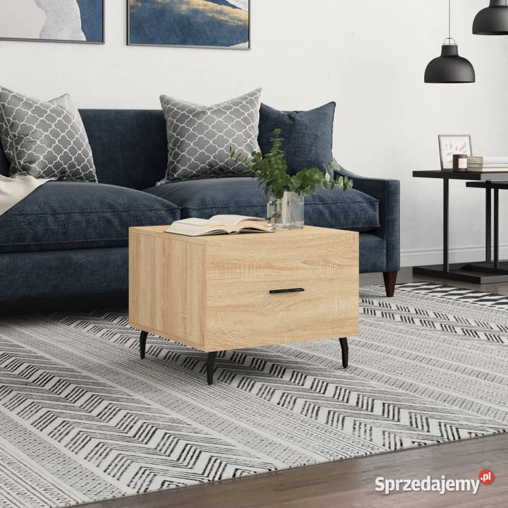 Stolik kawowy dąb sonoma 50x50x40 materiał Warszawa