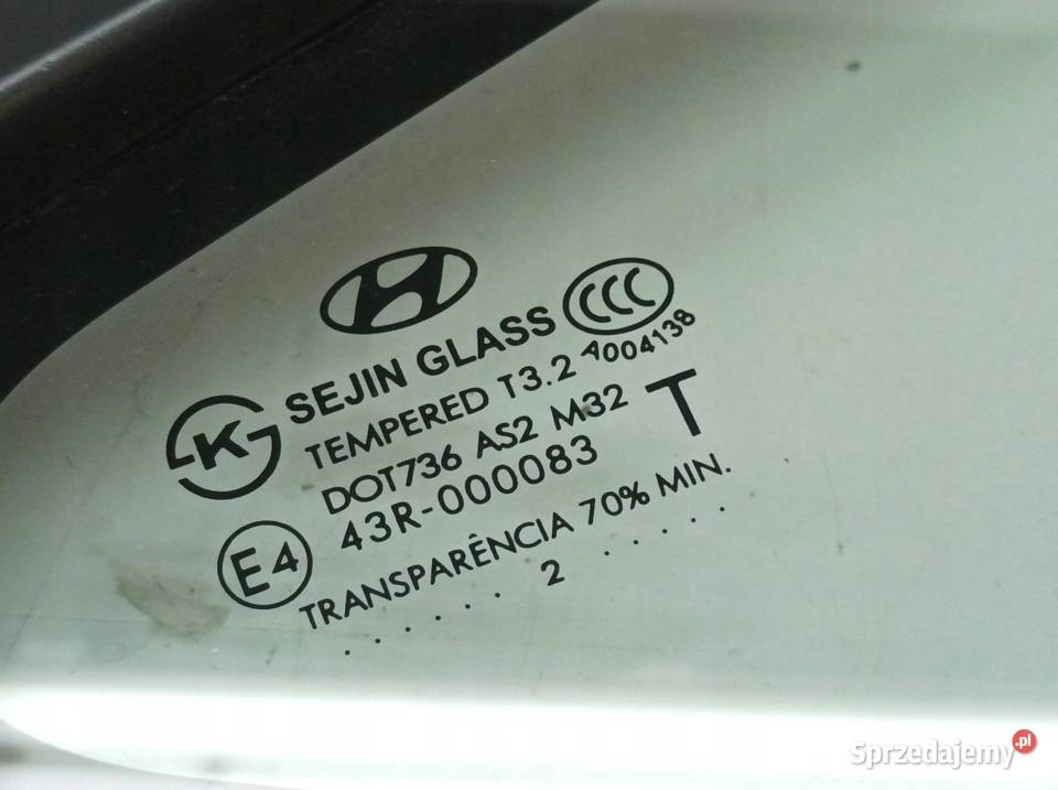 SZYBA KAROSERYJNA PRAWY TYŁ 12 R Hyundai ix35 I świętokrzyskie sprzedam