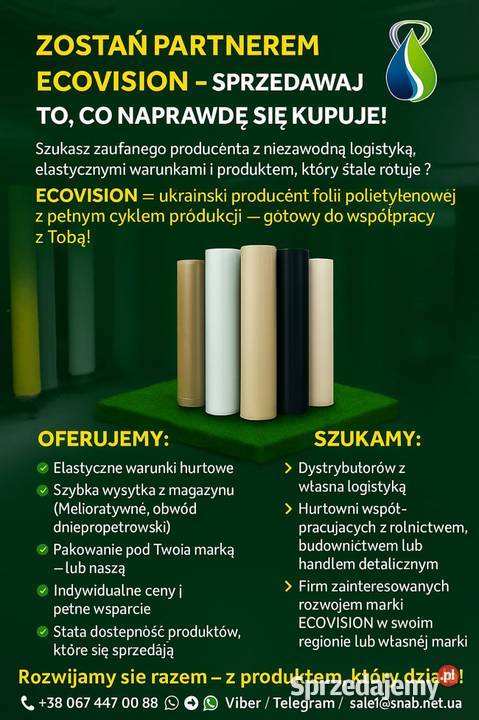 Folia polietylenowa współpraca z producentem Warężyn sprzedam
