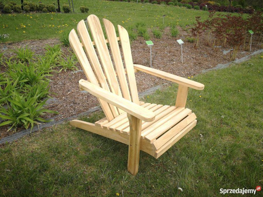 Fotel leżak Adirondeck masywny i wygodny drewno Gdańsk