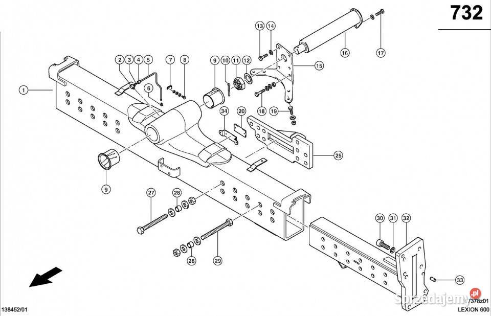 Claas Lexion 600 UCHWYT SIŁOWNIKA 0007708210 Jastrzębniki