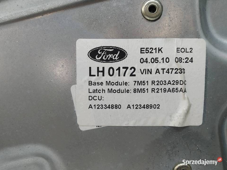 MECHANIZM SZYBY LEWY PRZÓD 7M51R203A29DC Ford sprzedam