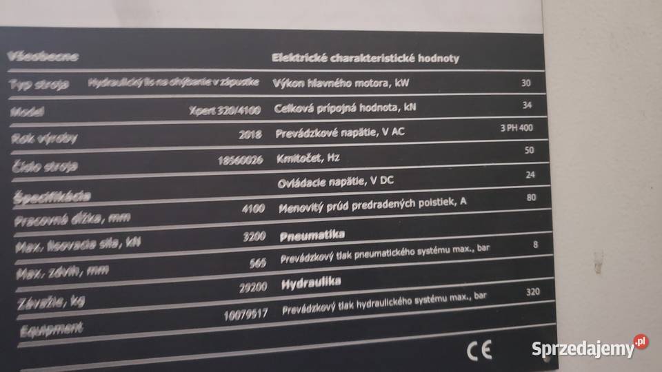 CNC prasa krawedziowa BYSTRONIC Xpres 3204100 Produkcja Chochołów