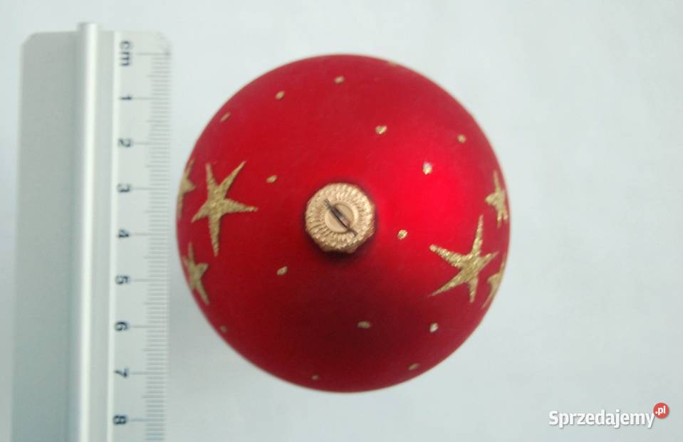 Bombka szklana czerwona satynowa matowa złote sprzedam