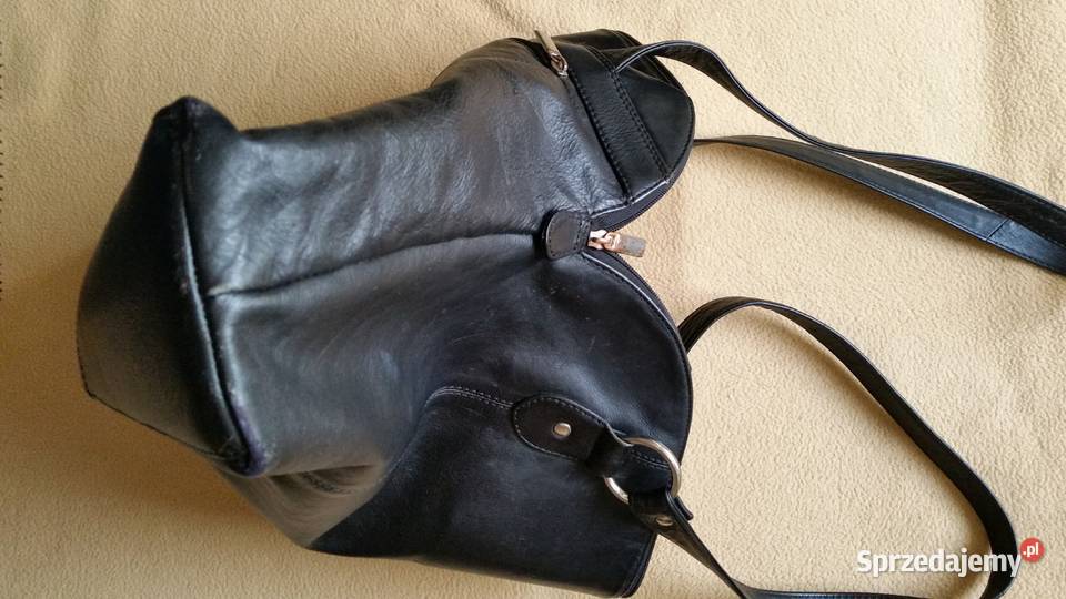 Czarna torba damska skora naturalna Dla kobiet Puławy