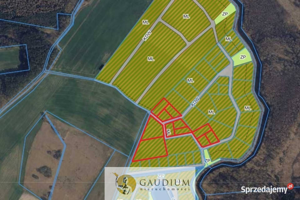 Działki letniskowe kanałem Obry Karszyn szambo Nieruchomości