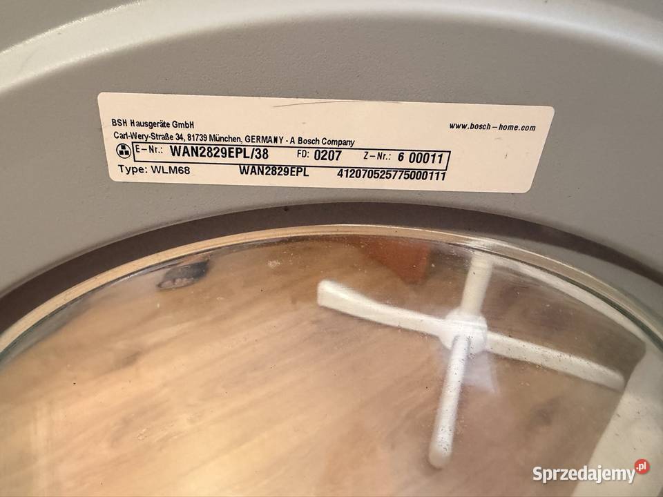 Sprzedam pralkę Bosch Serie 4 model WAN2829EPL38 kujawsko-pomorskie sprzedam