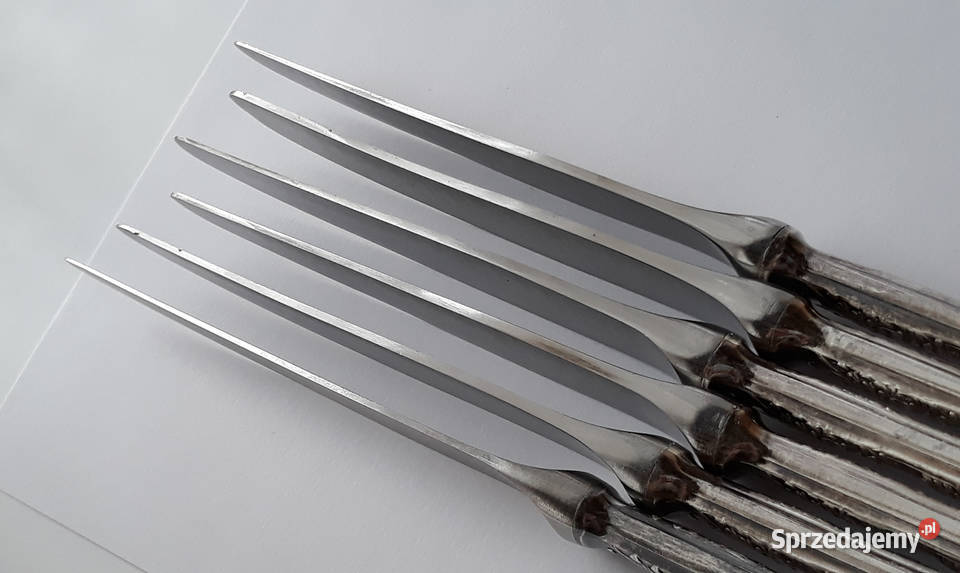 Posrebrzane noże obiadowe wz ROMAŃSKI Hefra Dąbrowa Górnicza