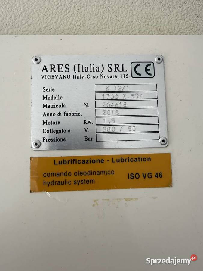 Ares K12 1 CE Wycinarka prasa hydrauliczna Łaskarzew sprzedam