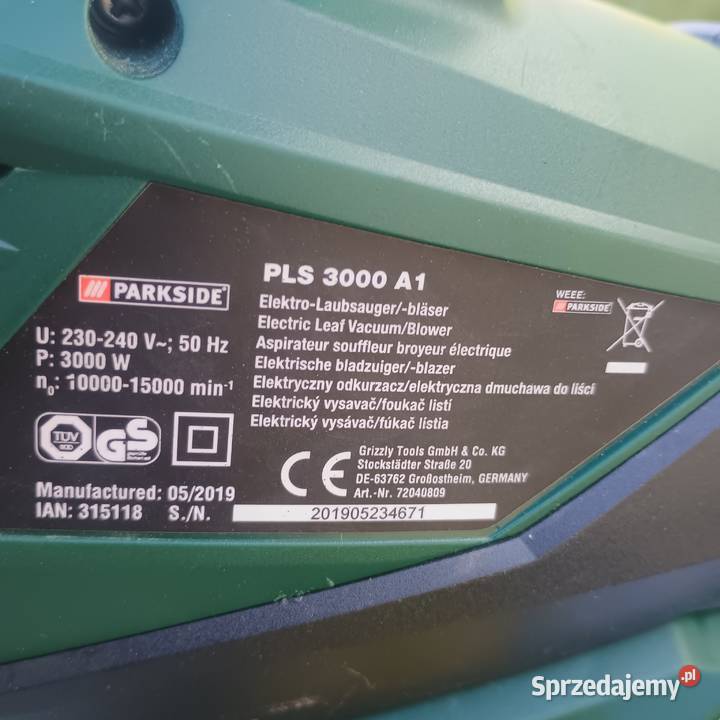 Elektryczny odkurzacz i dmuchawa do liści Chrzanów
