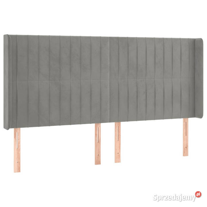 Zagłówek uszak jasnoszary 203x16x118128 aksamit Warszawa