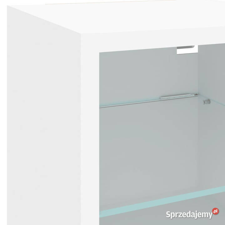 Ścienna szafka telewizyjna z LED biała 30x285x30 Warszawa