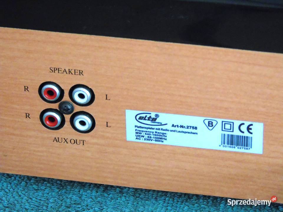 Gramofon stereo z radiem głośniki sprawny